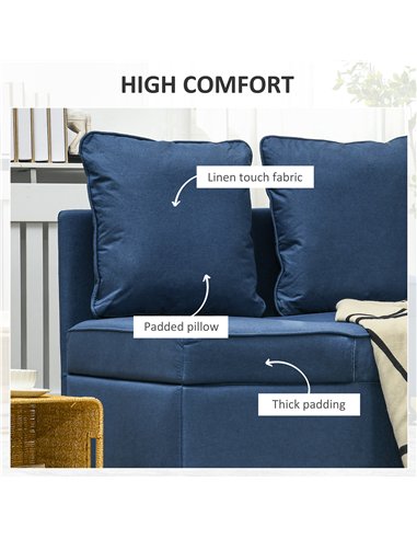 HOMCOM Convertible Single Sofa Bed with Thick Padded Seat, 3-in-1 Multi-Functional Sleeper Chair Bed with Magazine Pocket, for L