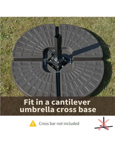 Outsunny Set of 4 Fillable Parasol Weights - 100kg