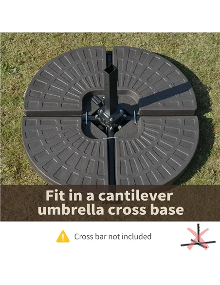 Outsunny Set of 4 Fillable Parasol Weights - 100kg