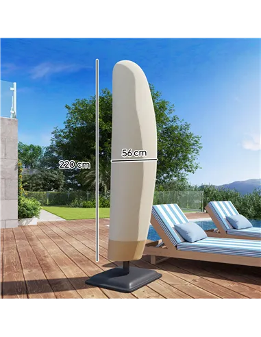 Outsunny Parasol Cover, 600D Oxford Cantilever Umbrella Cover Fit for 2-4m Parasol, Banana Umbrella Protector with Zipper for Ou