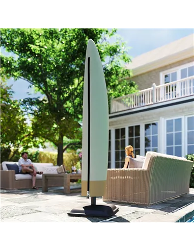 Outsunny Parasol Cover, 600D Oxford Cantilever Umbrella Cover Fit for 2-4m Parasol, Banana Umbrella Protector with Zipper for Ou