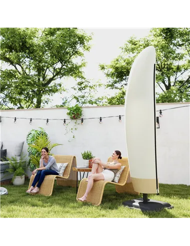 Outsunny Parasol Cover, 600D Oxford Cantilever Umbrella Cover Fit for 2-4m Parasol, Banana Umbrella Protector with Zipper for Ou