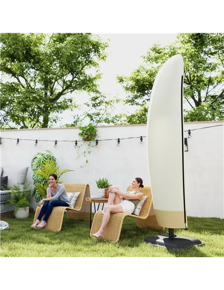 Outsunny Parasol Cover, 600D Oxford Cantilever Umbrella Cover Fit for 2-4m Parasol, Banana Umbrella Protector with Zipper for Ou