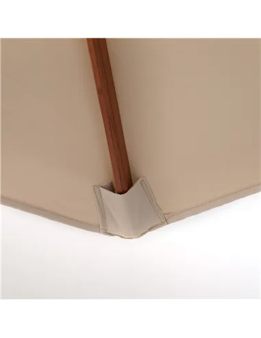 Outsunny 2.7m Elegant Wooden Frame Parasol Umbrella - Beige