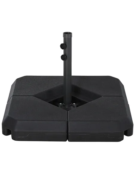 Outsunny 4PCs Fillable Parasol Base Weights with Steel Cross Base Garden Umbrella Stand 60L Water or 72kg Sand Filled Weights Pl