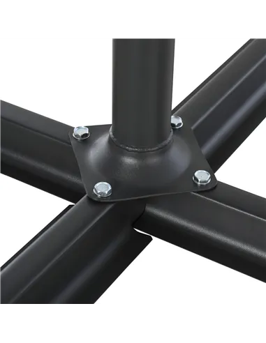 Outsunny 4PCs Fillable Parasol Base Weights with Steel Cross Base Garden Umbrella Stand 60L Water or 72kg Sand Filled Weights Pl