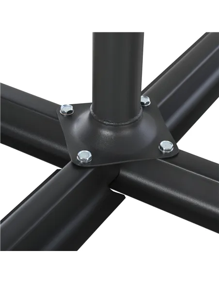 Outsunny 4PCs Fillable Parasol Base Weights with Steel Cross Base Garden Umbrella Stand 60L Water or 72kg Sand Filled Weights Pl