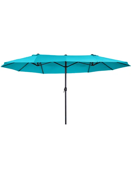 Outsunny 4.6m Double Garden Parasol - Sky Blue