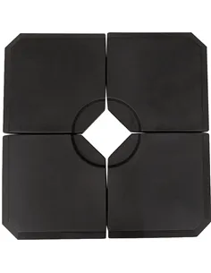 Outsunny Set of 4 Parasol Base Stand Weights for Cantilever Parasols, Water and Sand Filled, Up to 120kg, Black