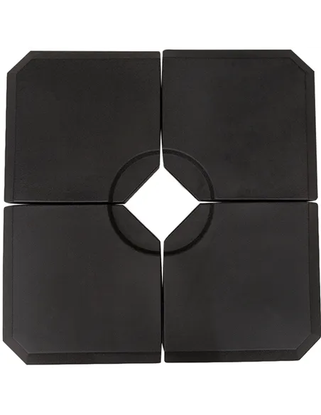 Outsunny Set of 4 Parasol Base Stand Weights for Cantilever Parasols, Water and Sand Filled, Up to 120kg, Black