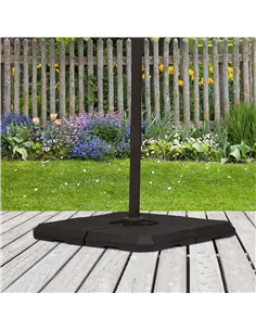 Outsunny Set of 4 Parasol Base Stand Weights for Cantilever Parasols, Water and Sand Filled, Up to 120kg, Black 2