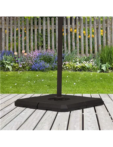 Outsunny Set of 4 Parasol Base Stand Weights for Cantilever Parasols, Water and Sand Filled, Up to 120kg, Black