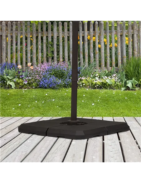 Outsunny Set of 4 Parasol Base Stand Weights for Cantilever Parasols, Water and Sand Filled, Up to 120kg, Black