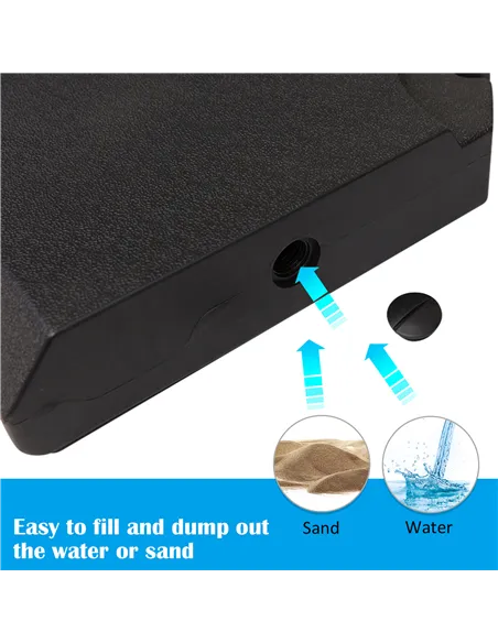 Outsunny Set of 4 Parasol Base Stand Weights for Cantilever Parasols, Water and Sand Filled, Up to 120kg, Black