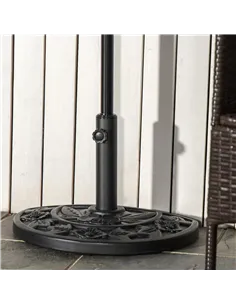 Outsunny 9kg Cement Concrete Half Round Parasol Base Umbrella Stand Garden Outdoor Accessories - Adjustable Coupler Suitable Umb 2