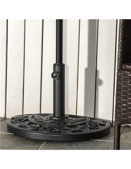 Outsunny 9kg Cement Concrete Half Round Parasol Base Umbrella Stand Garden Outdoor Accessories - Adjustable Coupler Suitable Umb