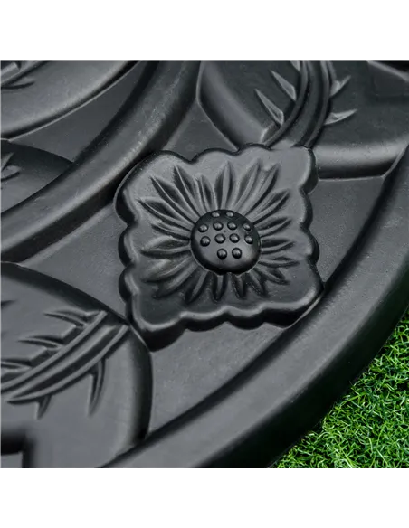 Outsunny 9kg Cement Concrete Half Round Parasol Base Umbrella Stand Garden Outdoor Accessories - Adjustable Coupler Suitable Umb