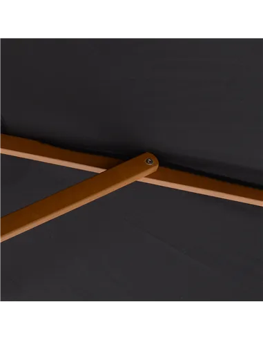 Outsunny 2.5m Wood Garden Parasol Sun Shade Patio Outdoor Wooden Umbrella Canopy Black