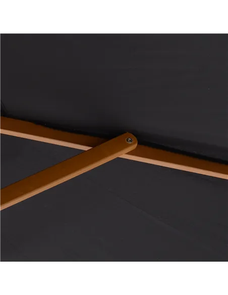 Outsunny 2.5m Wood Garden Parasol Sun Shade Patio Outdoor Wooden Umbrella Canopy Black