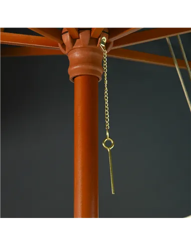 Outsunny 3 x 3 metre Patio Parasol Garden Umbrellas Sunshade Outdoor Wooden Parasol Canopy Double Tier, Dark Grey, BASE NOT INCL