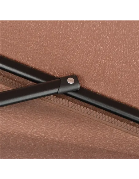 Outsunny 2.3m Half-Square Parasol, for Balconies and Walls - Brown