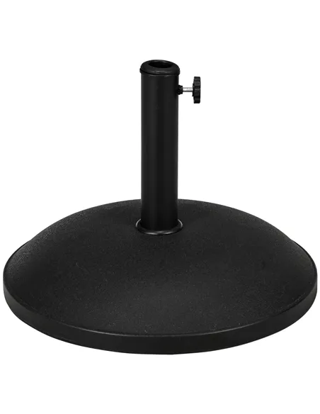 Outsunny 25 kg Parasol Base, Heavy Duty Concrete Patio Umbrella Stand with Adjustable Knob, 49 cm Round Garden Parasol Holder fo