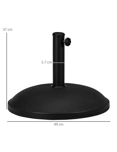 Outsunny 25 kg Parasol Base, Heavy Duty Concrete Patio Umbrella Stand with Adjustable Knob, 49 cm Round Garden Parasol Holder fo