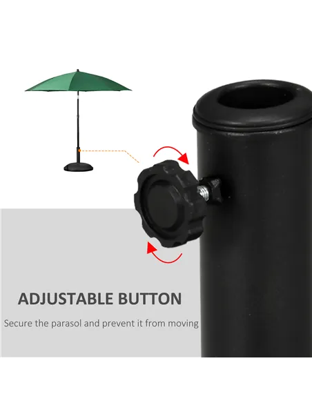 Outsunny 25 kg Parasol Base, Heavy Duty Concrete Patio Umbrella Stand with Adjustable Knob, 49 cm Round Garden Parasol Holder fo