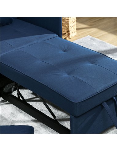 HOMCOM Convertible Single Sofa Bed with Thick Padded Seat, 3-in-1 Multi-Functional Sleeper Chair Bed with Magazine Pocket, for L