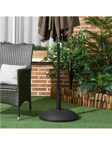 Outsunny 25 kg Parasol Base, Heavy Duty Concrete Patio Umbrella Stand with Adjustable Knob, 49 cm Round Garden Parasol Holder fo
