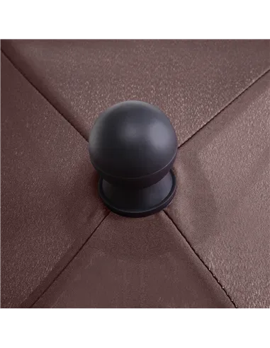 Outsunny Garden Parasol Umbrella, Outdoor Market Table Umbrella with Ruffles & Aluminium Pole, Rectangular Tilting Parasol Sun S