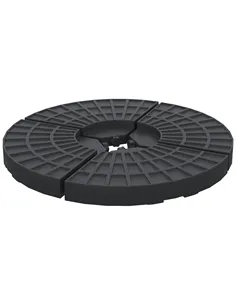 Outsunny 4 PCs 70KG Portable Round Parasol Base Umbrella Cross Stand Weights Holder Sand or Water Filled Outdoor Garden Patio