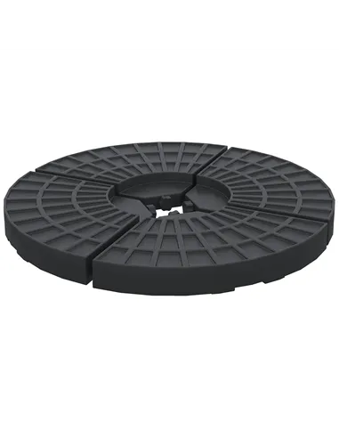 Outsunny 4 PCs 70KG Portable Round Parasol Base Umbrella Cross Stand Weights Holder Sand or Water Filled Outdoor Garden Patio