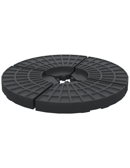 Outsunny 4 PCs 70KG Portable Round Parasol Base Umbrella Cross Stand Weights Holder Sand or Water Filled Outdoor Garden Patio