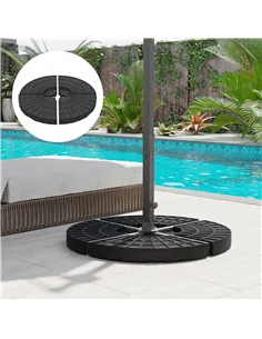 Outsunny 4 PCs 70KG Portable Round Parasol Base Umbrella Cross Stand Weights Holder Sand or Water Filled Outdoor Garden Patio 2