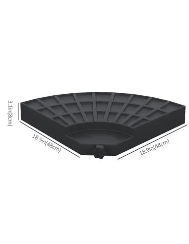 Outsunny 4 PCs 70KG Portable Round Parasol Base Umbrella Cross Stand Weights Holder Sand or Water Filled Outdoor Garden Patio