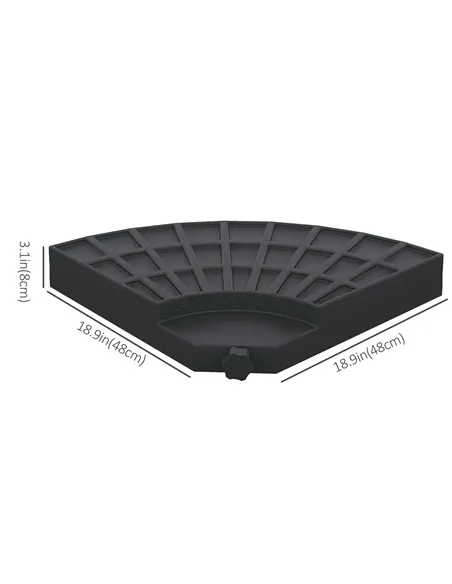 Outsunny 4 PCs 70KG Portable Round Parasol Base Umbrella Cross Stand Weights Holder Sand or Water Filled Outdoor Garden Patio