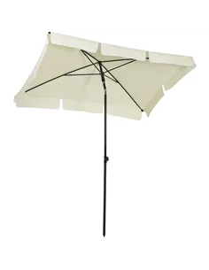 Outsunny 2 x 1.3m Garden Parasol Umbrella, Outdoor Market Table Umbrella with Ruffles & Aluminium Pole, Rectangular Tilting Para