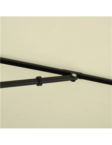 Outsunny 2 x 1.3m Garden Parasol Umbrella, Outdoor Market Table Umbrella with Ruffles & Aluminium Pole, Rectangular Tilting Para