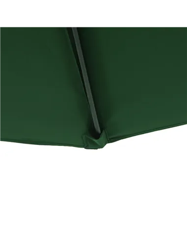 Outsunny 3(m) Half Parasol, Semi Round Umbrella with Metal Frame, Crank Handle for Balcony, Garden, Green