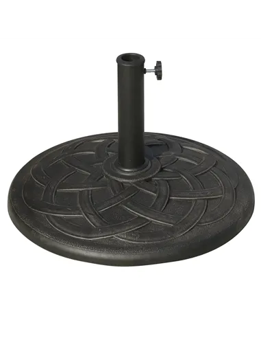 Outsunny 19KG Resin Umbrella Base Garden Parasol Base Stand Round Sun Shade Holder Suitable For Pole Between Φ38mm to Φ48mm