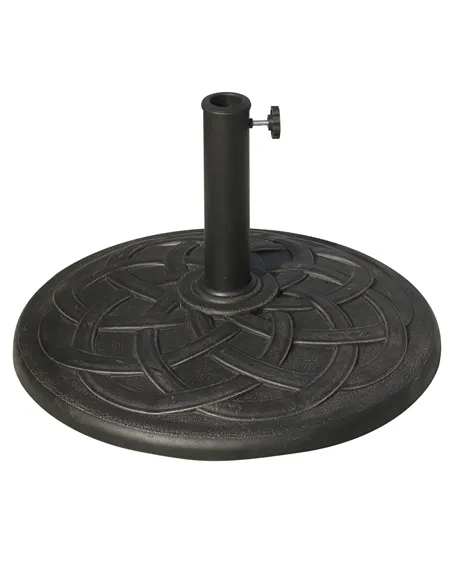 Outsunny 19KG Resin Umbrella Base Garden Parasol Base Stand Round Sun Shade Holder Suitable For Pole Between Φ38mm to Φ48mm