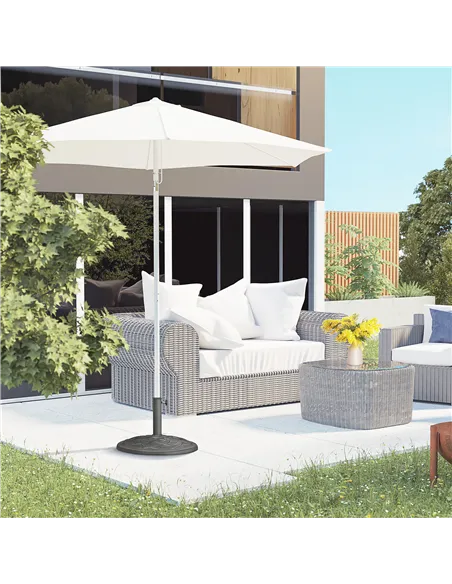 Outsunny 19KG Resin Umbrella Base Garden Parasol Base Stand Round Sun Shade Holder Suitable For Pole Between Φ38mm to Φ48mm