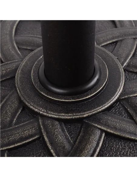 Outsunny 19KG Resin Umbrella Base Garden Parasol Base Stand Round Sun Shade Holder Suitable For Pole Between Φ38mm to Φ48mm