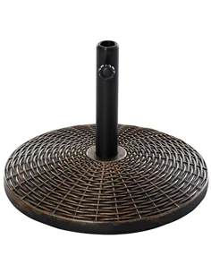 Outsunny 25 kg Plastic and Cement Rattan Pattern Parasol Base - Antique Bronze
