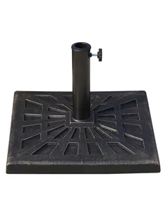 Outsunny 15kg Resin Durable Patterned Colophony Garden Patio Square Umbrella Stand Base Stand Bronze
