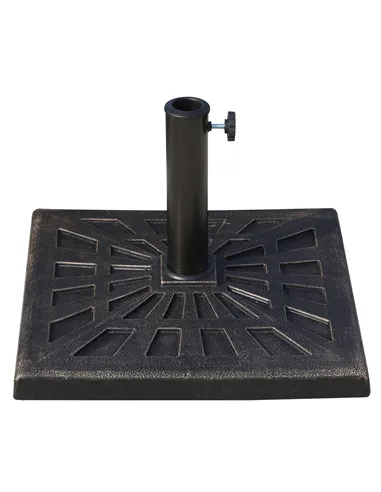 Outsunny 15kg Resin Durable Patterned Colophony Garden Patio Square Umbrella Stand Base Stand Bronze