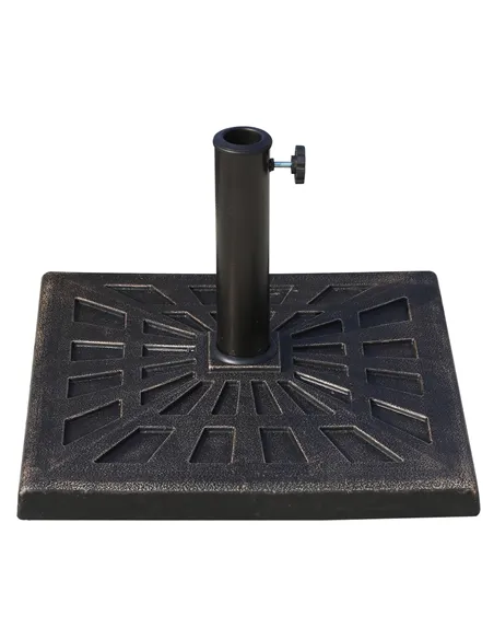 Outsunny 15kg Resin Durable Patterned Colophony Garden Patio Square Umbrella Stand Base Stand Bronze