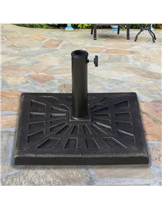 Outsunny 15kg Resin Durable Patterned Colophony Garden Patio Square Umbrella Stand Base Stand Bronze 2