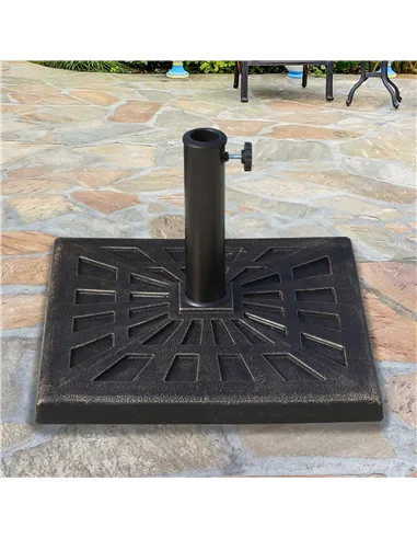 Outsunny 15kg Resin Durable Patterned Colophony Garden Patio Square Umbrella Stand Base Stand Bronze